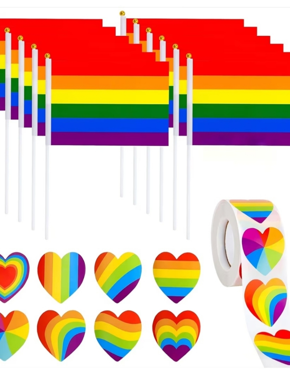 NWT 100 Piece Various Pride Flags With 500 Stickers